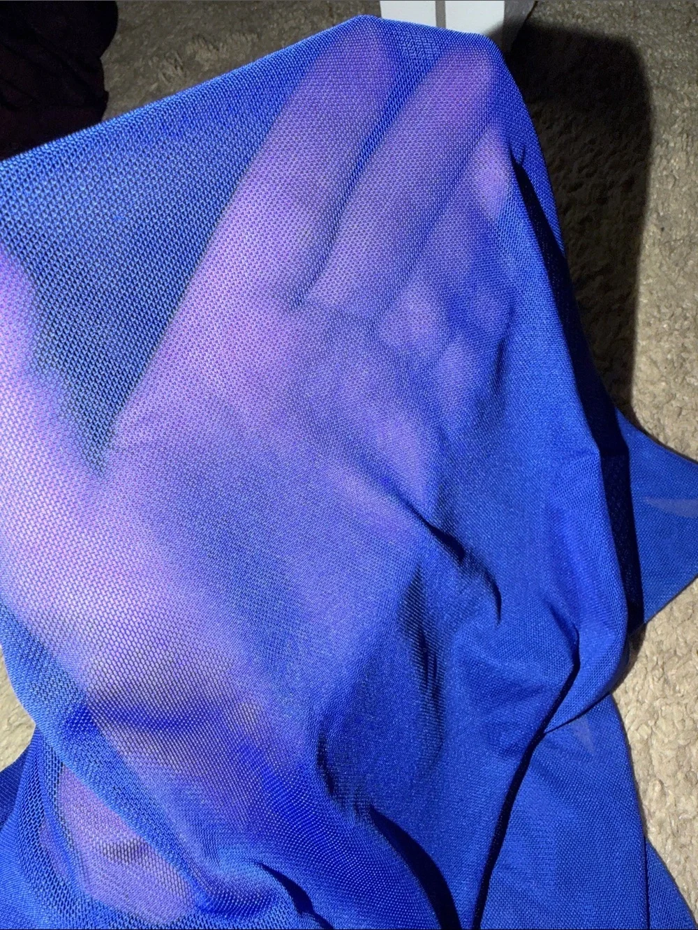 Sheer Cutout Babydoll Nightdress in Royal Blue